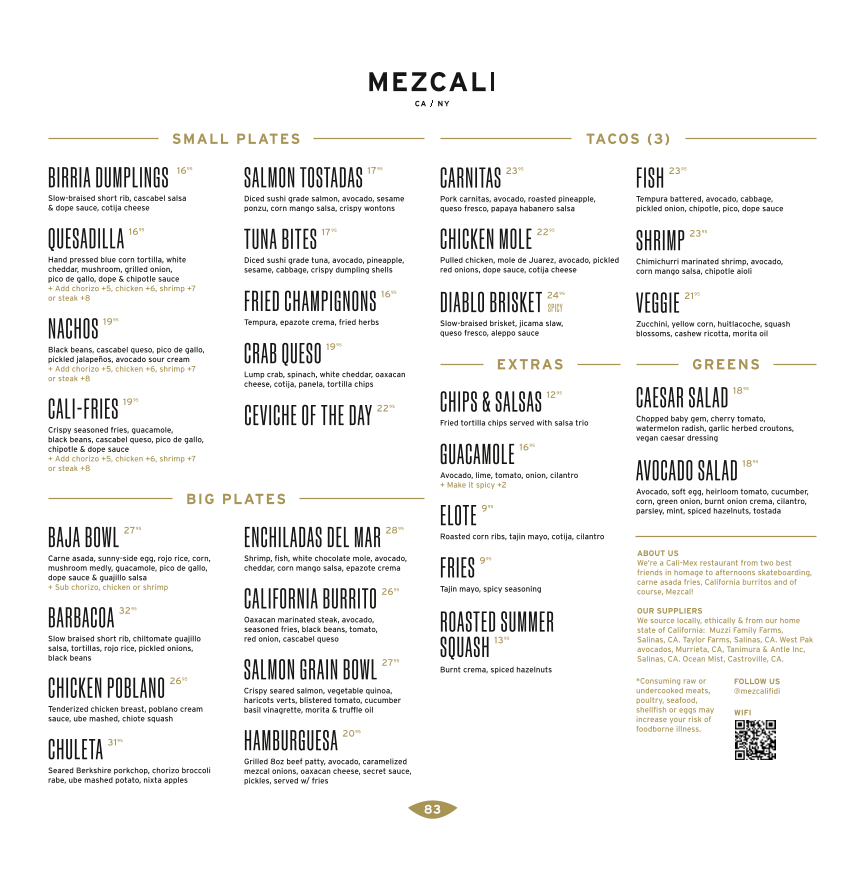 Mezcali Menu - Image 1